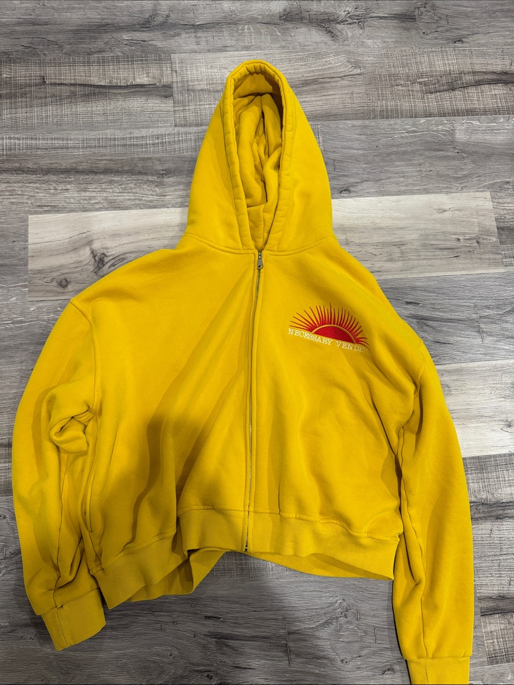 Yellow Zip-Up Hoodie Sweatshirt - Men's Hooded Zip Jacket